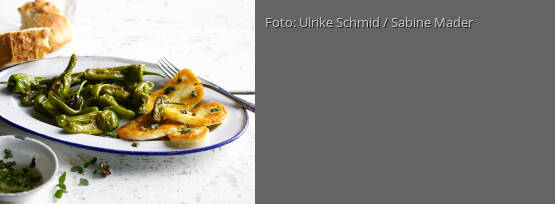 Rezeptbild für "Gegrillte Pimientos mit Halloumi"