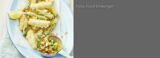 Rezeptbild für "Spargel-Tempura mit Minzedip"