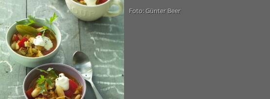 Rezeptbild für "Paprika-Sauerkraut-Topf mit weißen Bohnen"