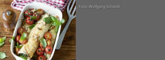 Rezeptbild für "Spinatcrespelle mit Gorgonzola"