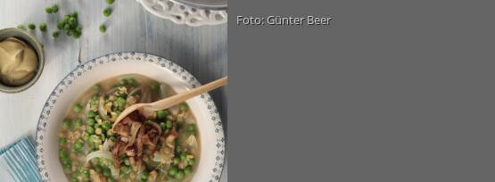 Rezeptbild für "Erbsen-Linsen-Eintopf mit Tofuzwiebeln"