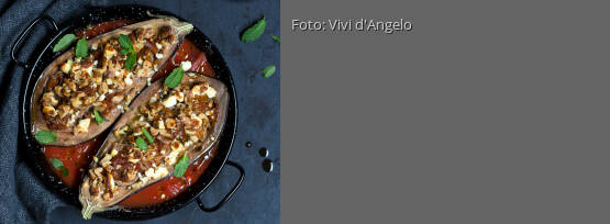 Rezeptbild für "Auberginen mit Feta-Streuseln"