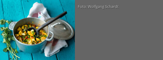 Rezeptbild für "Blumenkohlcurry mit Erbsen"