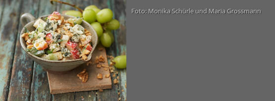 Rezeptbild für "Winter-Waldorf-Salat mit Zitronen-Frischkäse-Dressing"