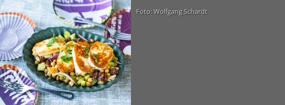 Rezeptbild für "Halloumi-Kichererbsen-Salat"