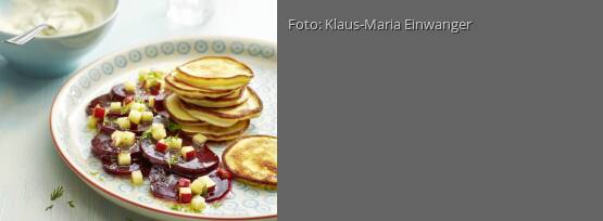 Rezeptbild für "Meerrettich-Pancakes mit Rote-Bete-Salat"