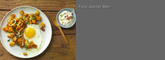 Rezeptbild für "Brat-Süßkartoffeln mit Spiegelei"