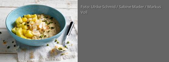 Rezeptbild für "Hafercreme mit Ananassalat"