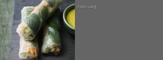 Rezeptbild für "Reispapierrollen mit Minze und Möhre"