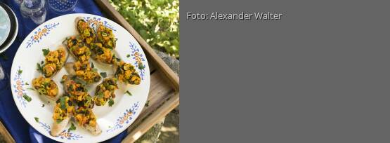 Rezeptbild für "Kürbis-Crostini mit Oliven"