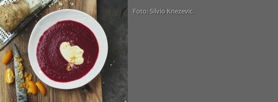 Rezeptbild für "Rote-Bete-Suppe mit Mango und Meerrettich"