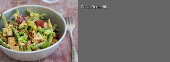 Rezeptbild für "Prinzessbohnensalat mit Süßkartoffelmayonnaise"