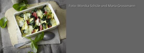 Rezeptbild für "Ravioli-Gratin mit Spinat"