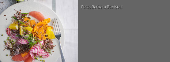 Rezeptbild für "Quinoasalat mit Zuckerschoten und Zitrusfrüchten"