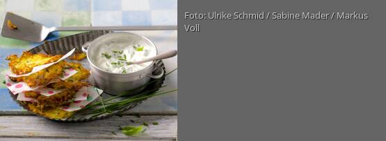 Rezeptbild für "Kräuterpuffer mit Quarkcreme"