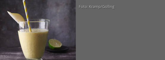 Rezeptbild für "Inka Drink mit Birnen, Maca, Hanf und Kurkuma"