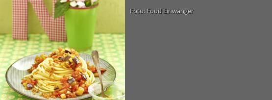 Rezeptbild für "Auberginen-Tomaten-Pasta"