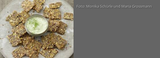 Rezeptbild für "Sonnenblumenkern-Cracker mit Dip"