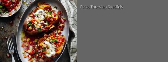 Rezeptbild für "Gefüllte Süßkartoffeln – Tatli Patates Kumpir"