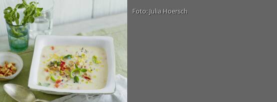 Rezeptbild für "Tex-Mex-Maissuppe mit Erdnuss-Chili-Topping"