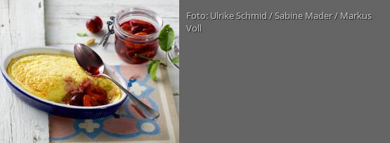 Rezeptbild für "Grießauflauf mit Zwetschgen"