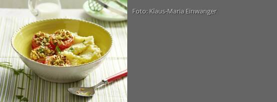 Rezeptbild für "Selleriepüree mit gebackenen Tomaten"