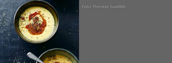 Rezeptbild für "Bohnen-Joghurt-Suppe mit Popcorn"