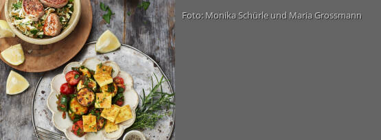 Rezeptbild für "Zucchinisalat mit Omelett-Würfeln"