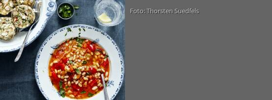 Rezeptbild für "Bohnentopf mit Laugenknödeln"