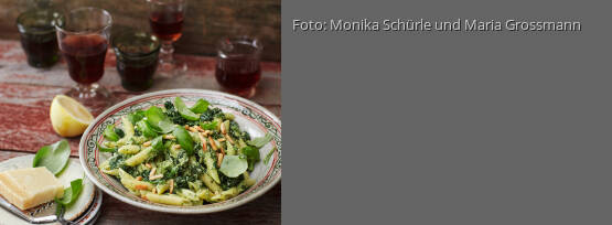 Rezeptbild für "Pasta-Spinat-Salat mit frischem Basilikum-Pesto"