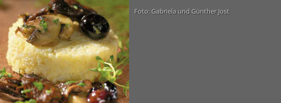 Rezeptbild für "Hirsotto mit Pilzen und Heidelbeeren"