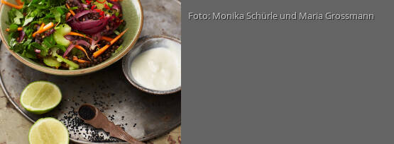 Rezeptbild für "Indischer Linsensalat mit Limetten-Ingwer-Joghurt"