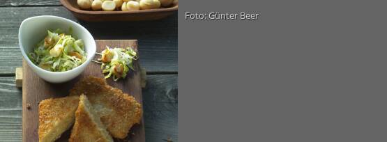 Rezeptbild für "Tempeh in Kokospanade auf Krautsalat"