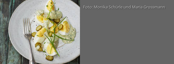 Rezeptbild für "Eiersalat mit Cornichons und Kräuter-Mayonnaise"