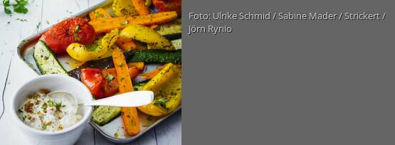 Rezeptbild für "Mediterranes Grillgemüse an Tomaten-Oliven-Quark"
