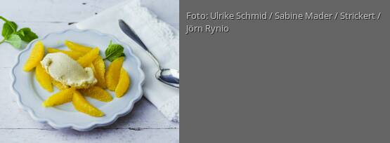 Rezeptbild für "Mandel-Quark-Nocken auf Orangenfilets"