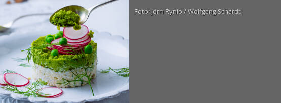 Rezeptbild für "Grünes Minzpüree auf Radieschen-Couscous"