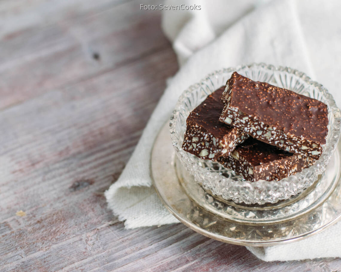 selbstgemachte Amaranth-Schoko-Bars