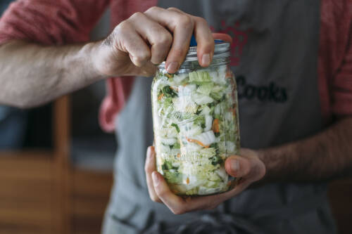 Frisches Kimchi im Glas