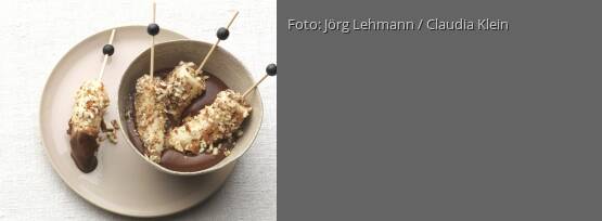 Rezeptbild für "Bananenspieße mit Schokoladensoße"