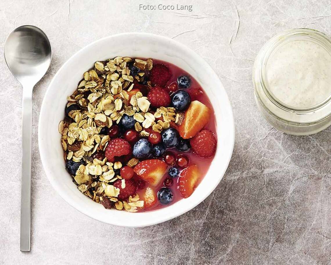 Beerenmüsli mit Zimtjoghurt