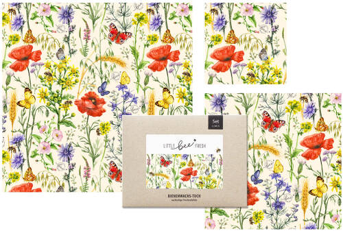 Das Bienenwachstuch-Starterset "Bienentraum" von Little Bee Fresh.