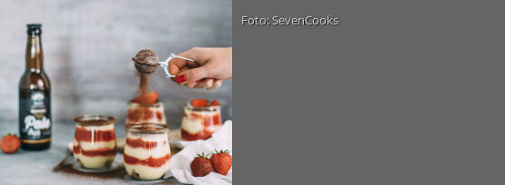 Rezeptbild für "Bieramisu mit Erdbeersoße"