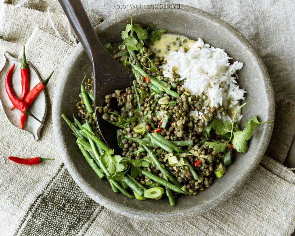 Bohnen-Curry mit Linsen