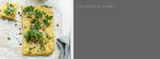 Rezeptbild für "Bohnen-Honig-Püree mit Kapern und Frühlingszwiebeln"