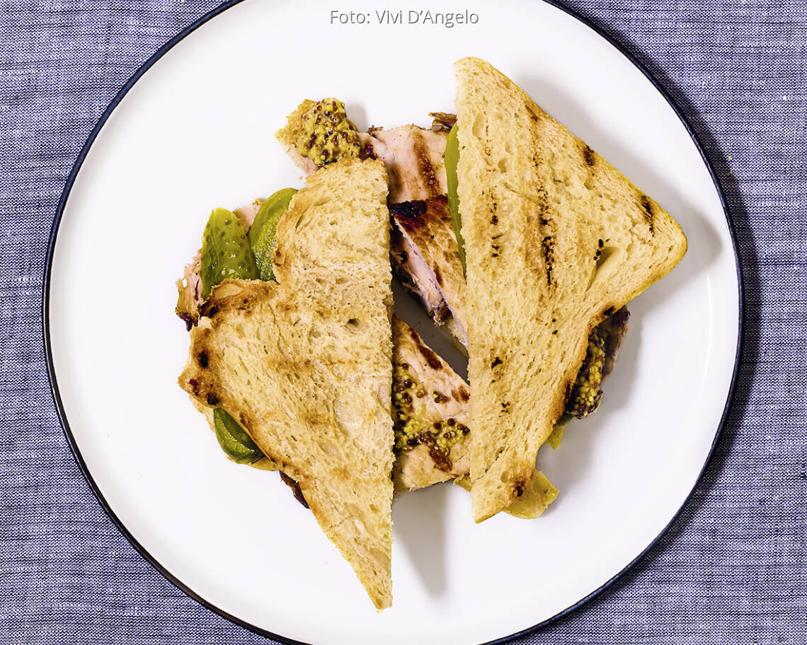 Bratensandwich mit Gewürzsandwich