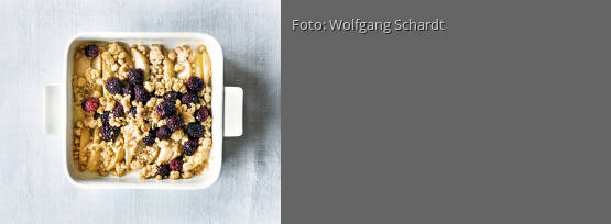 Rezeptbild für "Brombeer-Birnen-Crumble"