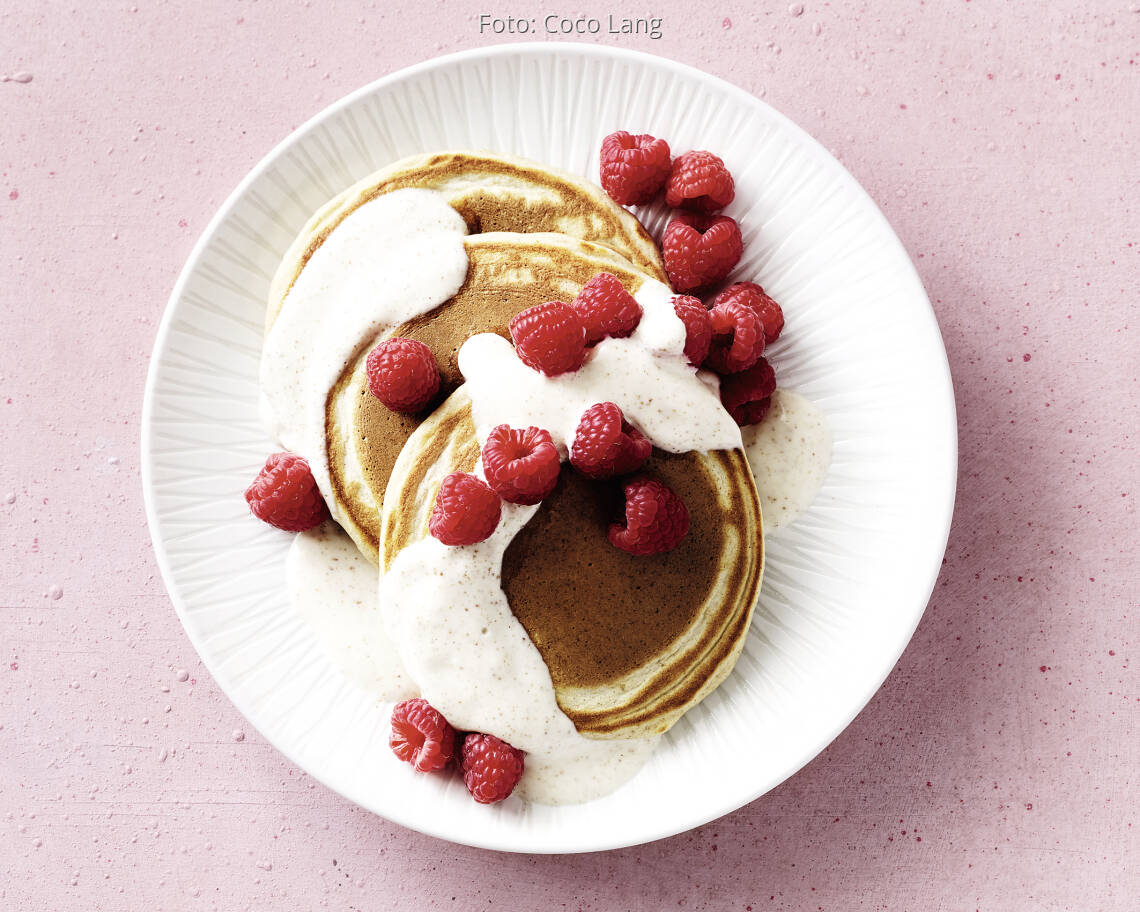 Buchweizen-Pancakes mit Himbeeren