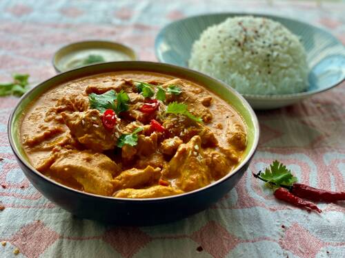 Selbst gemachtes Butter Chicken mit pulled.chicken