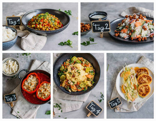 Diese Rezepte kannst du clever vorkochen und sparst dir so Zeit. Weil sie wenige Zutaten haben, musst du nicht so oft einkaufen.